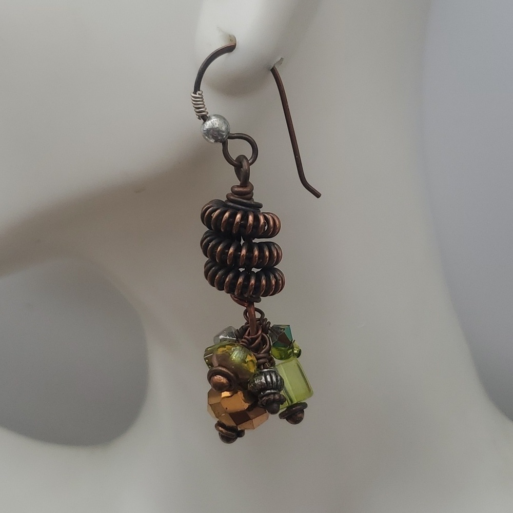 Fairy core green lands acorn drop peridot crystal earrings E740